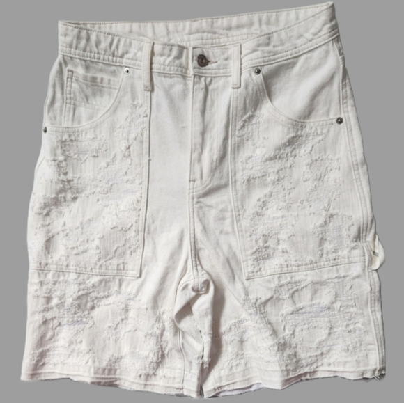 Pants - Nwot Textured Rip Cargo Style White Shorts H&M